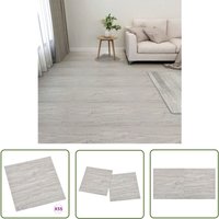 Jinlefu - The Living Store PVC-Fliesen Selbstklebend 55 Stk. 5,11 m² Hellgrau - Selbstklebender Vinylboden - PVC-Bodenfliesen - Designboden von JINLEFU