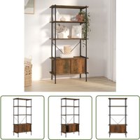 Jinlefu - The Living Store Regal mit 5 Böden und Schrank 80x40x163 cm Stahl Holzwerkstoff - Bücherregal - Regal Mit Schubladen - Stehregal Jinlefu - The Living Store Regal mit 5 Böden und Schrank 80x40x163 cm Stahl Holzwerkstoff - Bücherregal - Regal Mit Schubladen - Stehregal von JINLEFU