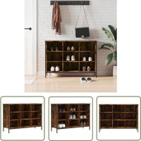 The Living Store Schuhregal Räuchereiche 100x35x70 cm Holzwerkstoff - Schuhregal - Schuhschrank - Holzwerkstoffmöbel - Wohnzimmer Dekoration von JINLEFU