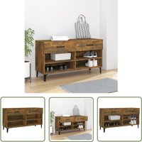 Jinlefu - The Living Store Schuhschrank Räuchereiche 102x35x55 cm Holzwerkstoff - Schuhschrank - Holzwerkstoff - Schrank - Garderobe - Aufbewahrung Jinlefu - The Living Store Schuhschrank Räuchereiche 102x35x55 cm Holzwerkstoff - Schuhschrank - Holzwerkstoff - Schrank - Garderobe - Aufbewahrung von JINLEFU
