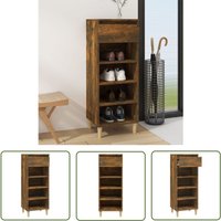 Jinlefu - The Living Store Schuhschrank Räuchereiche 40x36x105 cm Holzwerkstoff - Schuhschrank - Schrank - Regal - Garderobe - Wohnraumorganisation von JINLEFU