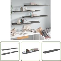 Jinlefu - The Living Store Schweberegale 4 Stk. Hochglanz-Grau 120x23,5x3,8 cm mdf - Schweberegale - Wandregale - Regalset - Wohnwandgestaltung von JINLEFU
