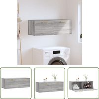 Jinlefu - The Living Store Wandschrank Grau Sonoma 100x36,5x35 cm Holzwerkstoff - Hängeschrank - Wandschrank - Regal - Aufbewahrungsraum Jinlefu - The Living Store Wandschrank Grau Sonoma 100x36,5x35 cm Holzwerkstoff - Hängeschrank - Wandschrank - Regal - Aufbewahrungsraum von JINLEFU