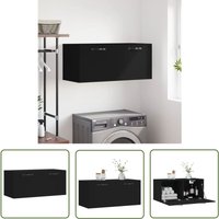 Jinlefu - The Living Store Wandschrank Schwarz 80x36,5x35 cm Holzwerkstoff - Hängeschrank - Wandschrank - Holzschrank - Aufbewahrungsraum Jinlefu - The Living Store Wandschrank Schwarz 80x36,5x35 cm Holzwerkstoff - Hängeschrank - Wandschrank - Holzschrank - Aufbewahrungsraum von JINLEFU