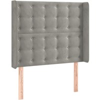 Led Kopfteil Hellgrau 103x16x118/128 cm Samt vidaXL Led Kopfteil Hellgrau 103x16x118/128 cm Samt vidaXL von JINLEFU