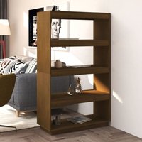 VidaXL Bücherregal/Raumteiler Honigbraun 80x35x135 Massivholz Kiefer von JINLEFU