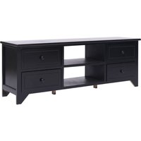 Jinlefu - vidaXL TV-Schrank Schwarz 108x30x40 cm Massivholz Paulownia Jinlefu - vidaXL TV-Schrank Schwarz 108x30x40 cm Massivholz Paulownia von JINLEFU