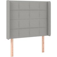 Jinlefu - Kopfteil mit Ohren Hellgrau 93x16x118/128 cm Stoff vidaXL Jinlefu - Kopfteil mit Ohren Hellgrau 93x16x118/128 cm Stoff vidaXL von JINLEFU