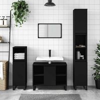 Maison Exclusive Badschrank Schwarz 80x33x60 cm Holzwerkstoff Maison Exclusive Badschrank Schwarz 80x33x60 cm Holzwerkstoff von JINLEFU