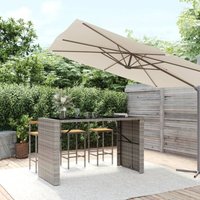Maison Exclusive Bartisch mit Glasplatte Grau 185x80x110 cm Poly Maison Exclusive Bartisch mit Glasplatte Grau 185x80x110 cm Poly von JINLEFU