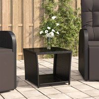 Maison Exclusive Beistelltisch mit Glasplatte Schwarz Poly Rattan Maison Exclusive Beistelltisch mit Glasplatte Schwarz Poly Rattan von JINLEFU