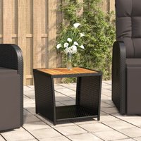 Maison Exclusive Beistelltisch mit Holzplatte Schwarz Poly Rattan Maison Exclusive Beistelltisch mit Holzplatte Schwarz Poly Rattan von JINLEFU