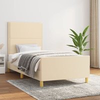 Maison Exclusive Bettgestell ohne Matratze Creme 90x190 cm Stoff Maison Exclusive Bettgestell ohne Matratze Creme 90x190 cm Stoff von JINLEFU
