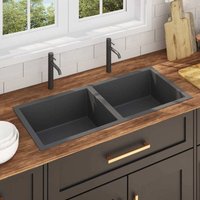 Maison Exclusive Handgemachte Einbauspüle Schwarz Edelstahl Maison Exclusive Handgemachte Einbauspüle Schwarz Edelstahl von JINLEFU