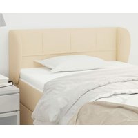 Maison Exclusive Kopfteil mit Ohren Creme 93x23x78/88 cm Stoff von JINLEFU