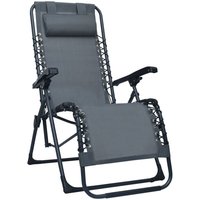 Maison Exclusive Liegestuhl Klappbar Grau Textilene von JINLEFU