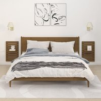 Maison Exclusive Wand-Nachttische 2 Stk. Honigbraun Massivholz Maison Exclusive Wand-Nachttische 2 Stk. Honigbraun Massivholz von JINLEFU