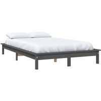 Massivholzbett Grau 140x200 cm Kiefer vidaXL von JINLEFU