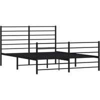 Metallbett ohne Matratze mit Fußteil Schwarz 160x200 cm vidaXL von JINLEFU