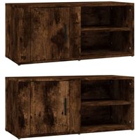 TV-Schränke 2 Stk. Räuchereiche 80x31,5x36 cm Holzwerkstoff vidaXL TV-Schränke 2 Stk. Räuchereiche 80x31,5x36 cm Holzwerkstoff vidaXL von JINLEFU