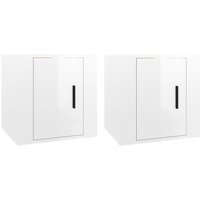 Jinlefu - TV-Wandschränke 2 Stk. Hochglanz-Weiß 40x34,5x40 cm vidaXL von JINLEFU