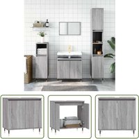 The Living Store Badschrank Grau Sonoma 58x33x60 cm Holzwerkstoff - Badeschrank - Badezimmermöbel - Holzwerkstoff - Grau - Industrieller Stil The Living Store Badschrank Grau Sonoma 58x33x60 cm Holzwerkstoff - Badeschrank - Badezimmermöbel - Holzwerkstoff - Grau - Industrieller Stil von JINLEFU