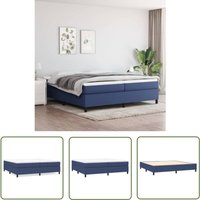 The Living Store Bettgestell ohne Matratze Blau 200x200 cm Stoff - Bettes Gestell - Doppelbett - Blau - Holzrahmen - Lattenrost The Living Store Bettgestell ohne Matratze Blau 200x200 cm Stoff - Bettes Gestell - Doppelbett - Blau - Holzrahmen - Lattenrost von JINLEFU