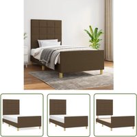 The Living Store Bettgestell ohne Matratze Dunkelbraun 90x190 cm Stoff - Bettstellengestell - Doppelbett - Lattenrost - Massivholzbette - Holzbetten The Living Store Bettgestell ohne Matratze Dunkelbraun 90x190 cm Stoff - Bettstellengestell - Doppelbett - Lattenrost - Massivholzbette - Holzbetten von JINLEFU