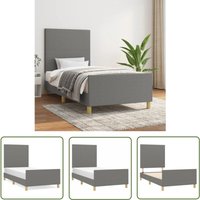 The Living Store Bettgestell ohne Matratze Dunkelgrau 100x200 cm Stoff - Bettsofa - Boxspringbetten - Doppelbett - Einzelbett - Lattenrost The Living Store Bettgestell ohne Matratze Dunkelgrau 100x200 cm Stoff - Bettsofa - Boxspringbetten - Doppelbett - Einzelbett - Lattenrost von JINLEFU