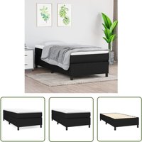 The Living Store Bettgestell ohne Matratze Schwarz 100x200 cm Stoff - Bettes Gestell - Doppelbett - Boxspringbetten - Lattenrost - Schlafzimmer Möbel The Living Store Bettgestell ohne Matratze Schwarz 100x200 cm Stoff - Bettes Gestell - Doppelbett - Boxspringbetten - Lattenrost - Schlafzimmer Möbel von JINLEFU