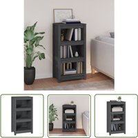 The Living Store Bücherregal Grau 50x35x97 cm Massivholz Kiefer - Holzregal - Buche - Bücherregal Grau - Regal Massiv - Wohnzimmer Deko The Living Store Bücherregal Grau 50x35x97 cm Massivholz Kiefer - Holzregal - Buche - Bücherregal Grau - Regal Massiv - Wohnzimmer Deko von JINLEFU