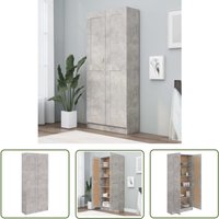 The Living Store Bücherschrank Betongrau 82,5x30,5x185,5 cm Holzwerkstoff - Bücherregal - Holzschrank - Regal - Wohnzimmermöbel - Betongrau The Living Store Bücherschrank Betongrau 82,5x30,5x185,5 cm Holzwerkstoff - Bücherregal - Holzschrank - Regal - Wohnzimmermöbel - Betongrau von JINLEFU