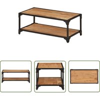 The Living Store Couchtisch 90x45x35 cm Massivholz Akazie - Holz Couchtisch - Akzenttisch - Wohnzimmertisch - Vintage Stil - Massives Akazienholz von JINLEFU
