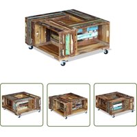 The Living Store Couchtisch Altholz Massiv 70x70x35 cm - Altholzmöbel - Vintage Couchtisch - Wohnzimmertisch - Sideboard - Antik Stil The Living Store Couchtisch Altholz Massiv 70x70x35 cm - Altholzmöbel - Vintage Couchtisch - Wohnzimmertisch - Sideboard - Antik Stil von JINLEFU