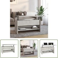 The Living Store Couchtisch Betongrau 80x50x40 cm Holzwerkstoff - Couchtisch - Wohnzimmerschmuck - Holztisch - Sideboard - Regal von JINLEFU