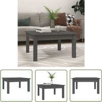 The Living Store Couchtisch Grau 55x55x30 cm Massivholz Kiefer - Holz Couchtisch - Kiefernholz Couchtisch - Grau Couchtisch - Beistelltisch von JINLEFU