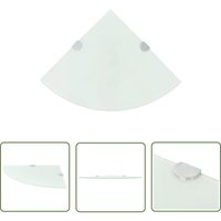 The Living Store Eckablage mit Verchromten Halterungen Glas Weiß 35x35 cm - Wandregal - Eckregal - Glasregal - Regal Weiß - Küchenregal The Living Store Eckablage mit Verchromten Halterungen Glas Weiß 35x35 cm - Wandregal - Eckregal - Glasregal - Regal Weiß - Küchenregal von JINLEFU