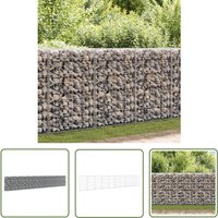 The Living Store Gabionenwand mit Abdeckung Verzinkter Stahl 600×30×100 cm - Gabionenwand - Stahlauskleidung - Ziergitter - Terrassenbepflanzung von JINLEFU