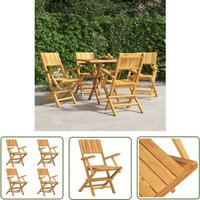 The Living Store Gartenstühle 4 Stk. Klappbar 55x61x90 cm Massivholz Teak - Teakholzgartenstuhl - Klappstuhl - Gartenmöbel - Outdoor Möbel von JINLEFU