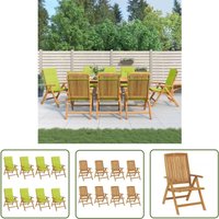 The Living Store Gartenstühle mit Auflagen 8 Stk. Massivholz Teak - Gartensessel - Gartenmöbel - Teakholz Möbel - Relax Sessel - Gartenstuhlsatz von JINLEFU