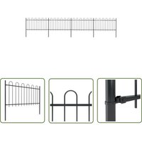 The Living Store Gartenzaun mit Bügel-Design Stahl 6,8 x 1 m Schwarz - Gartenzaun - Stahlezaunt - Metallzaun - Zaun Schwarz - Zaunstäbe von JINLEFU