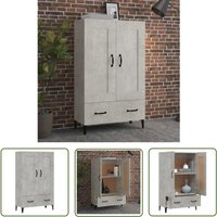 The Living Store Highboard Betongrau 70x31x115 cm Holzwerkstoff - Sideboard - Hochschrank - Wohnzimmermöbel - Industrielles Design - Holzmöbel von JINLEFU