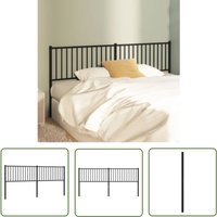 The Living Store Kopfteil Metall Schwarz 193 cm - Bettenkopfteil - Metallbettkopf - Schwarzer Kopfteil - Kopfteil Für Doppelbett - Kopfteil Schwarz von JINLEFU
