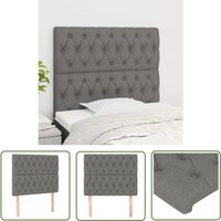 The Living Store Kopfteile 2 Stk. Dunkelgrau 90x7x78/88 cm Stoff - Bettkopfteile - Kopfteile - Betthaupt - Schlafzimmereinrichtung - Wohnaccessoires von JINLEFU