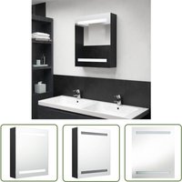 Jinlefu - The Living Store LED-Bad-Spiegelschrank Schwarz 50x14x60 cm - LED-Spiegelschrank - Badezimmerspiegel - Kosmetikspiegel - Wandregal von JINLEFU