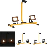 The Living Store LED-Fluter mit Handgriff 2x10 w Warmweiß - Flutlichter & Spotleuchten - Schwarz von JINLEFU