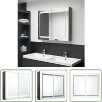 The Living Store LED-Spiegelschrank fürs Bad Grau 80x12x68 cm - LED-Spiegelschrank - Badezimmermöbel - Waschtischschrank - Spiegelschrank The Living Store LED-Spiegelschrank fürs Bad Grau 80x12x68 cm - LED-Spiegelschrank - Badezimmermöbel - Waschtischschrank - Spiegelschrank von JINLEFU