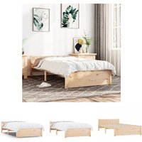 The Living Store Massivholzbett 90x190 cm - Betten & Bettgestelle - Braun von JINLEFU
