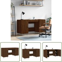 The Living Store Schreibtisch Braun Eichen-Optik 140x50x75 cm Holzwerkstoff - Bürostuhl - Schreibtisch - Home Office - Arbeitsplatzgestaltung - Eiche The Living Store Schreibtisch Braun Eichen-Optik 140x50x75 cm Holzwerkstoff - Bürostuhl - Schreibtisch - Home Office - Arbeitsplatzgestaltung - Eiche von JINLEFU