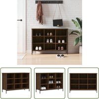 The Living Store Schuhregal Braun Eichen-Optik 100x35x70 cm Holzwerkstoff - Schuhregal - Schuhschrank - Holzwerkstoffmöbel - Eiche Optik - Wohnzimmer von JINLEFU